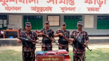 সাতক্ষীরা সীমান্ত থেকে ১৬ লাখ টাকা মূল্যের ভারতীয় মালামাল জব্দ